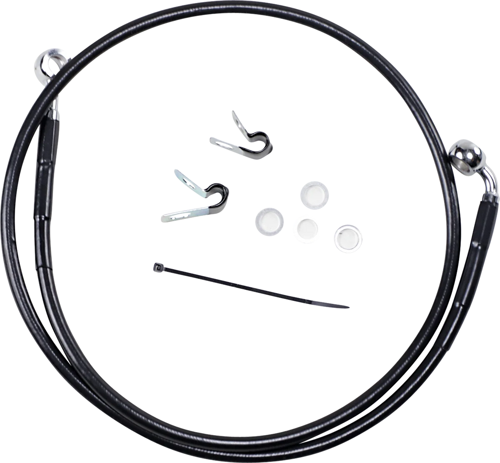 Brake Line - Front - Black - +6" - '04-'10 XL DragSpecialties 660313-6BLK - Main Product View