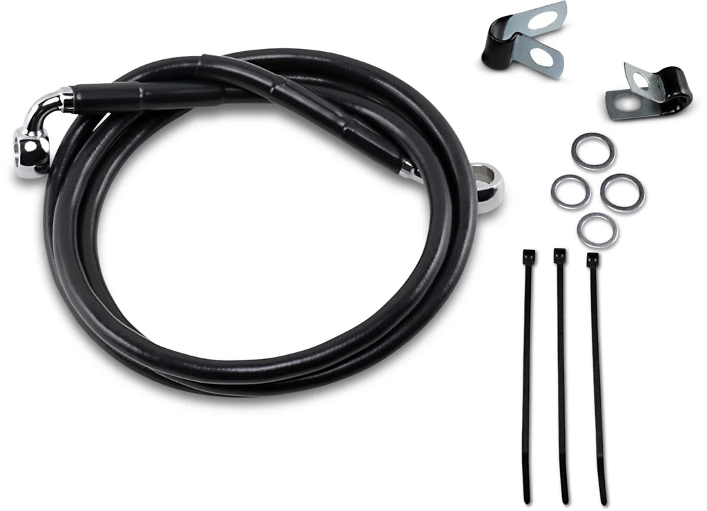 Brake Line - Front - Black - +6" - '99-'07 FXST DragSpecialties 640210-6BLK - Main Product View