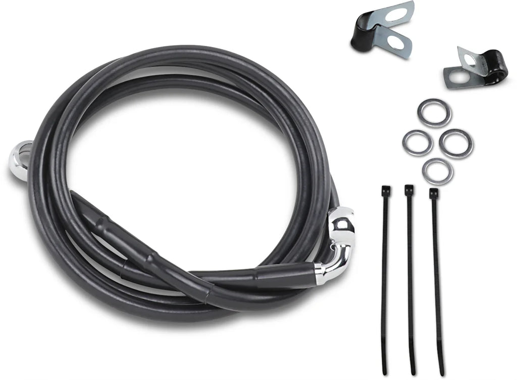 Brake Line - Front - Black - +6" DragSpecialties 640113-6BLK - Main Product View