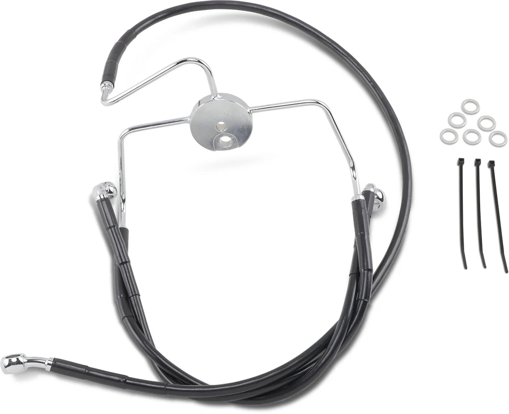 Brake Line - Front - Black - +6" DragSpecialties 644410-6BLK - Main Product View