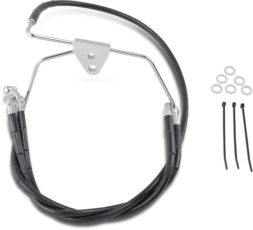 Brake Line - Front - Black - +6" - FLH '96-'07 DragSpecialties 660411-6BLK - Main Product View