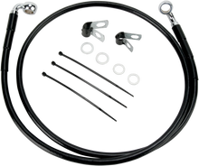 Load image into Gallery viewer, Brake Line - Front - Black - +6" - FXDL '01-'05 DragSpecialties 640110-6BLK - Main Product View