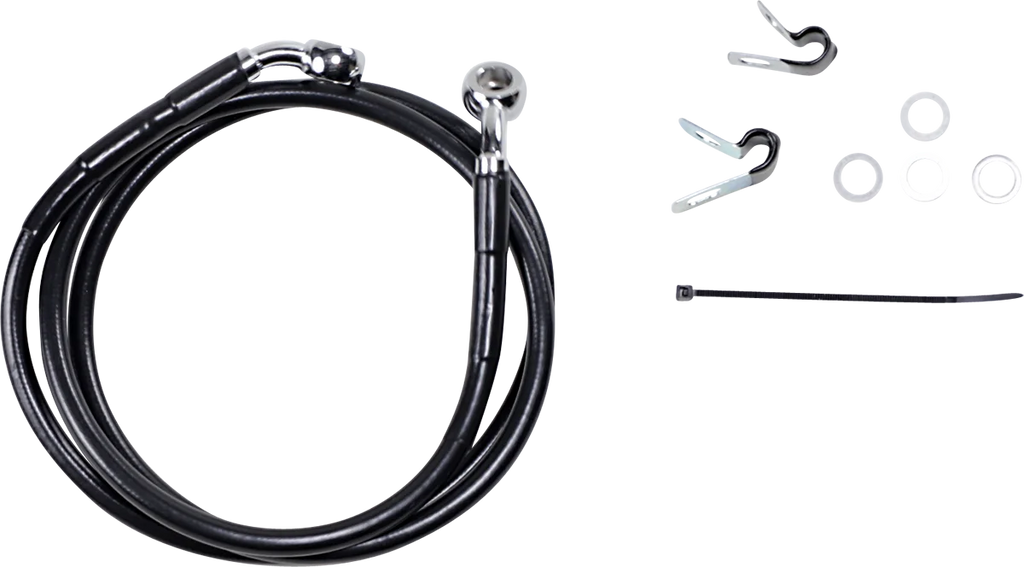 Brake Line - Front - Black - +6" - XL DragSpecialties 660310-6BLK - Main Product View