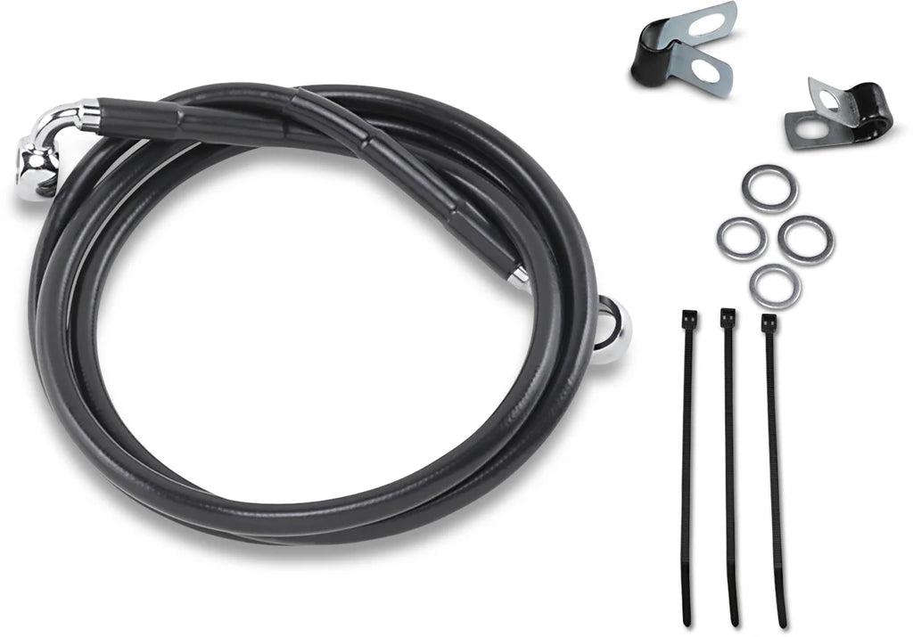 Brake Line - Front - Black - +8" - '99-'07 FXST DragSpecialties 640210-8BLK - Main Product View