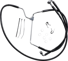 Load image into Gallery viewer, Brake Line - Front - Black - +8" DragSpecialties 614085-8BLK - Main Product View