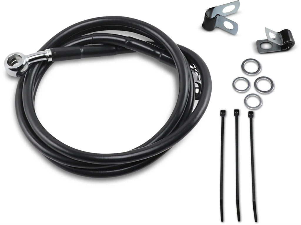 Brake Line - Front - Black - +8" DragSpecialties 640113-8BLK - Main Product View