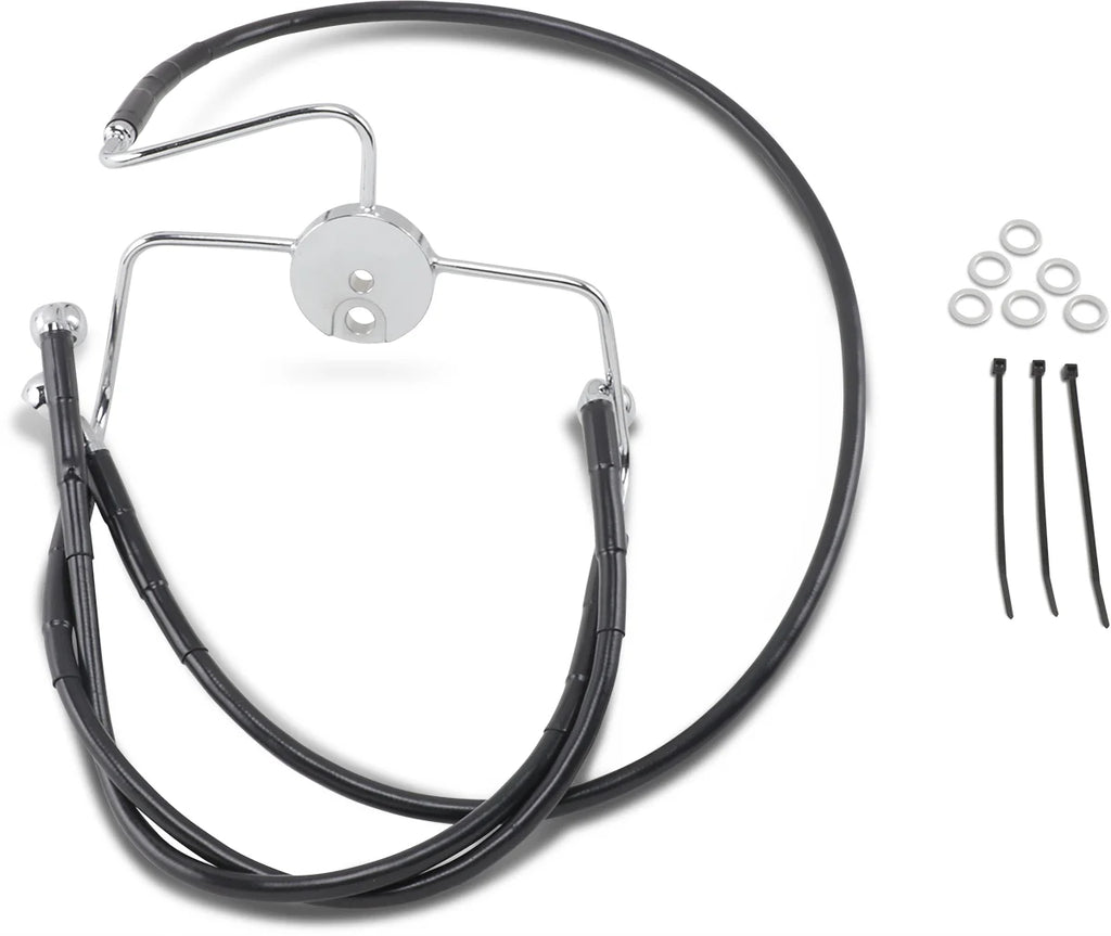 Brake Line - Front - Black - +8" DragSpecialties 644410-8BLK - Main Product View