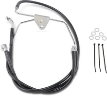 Load image into Gallery viewer, Brake Line - Front - Black - +8" - FLH '96-'07 DragSpecialties 660411-8BLK - Main Product View