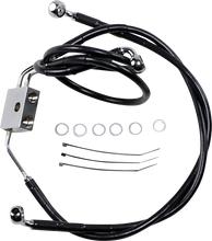Load image into Gallery viewer, Brake Line - Front - Black - +8" - FXDF '12-'17 DragSpecialties 612137-8BLK - Main Product View