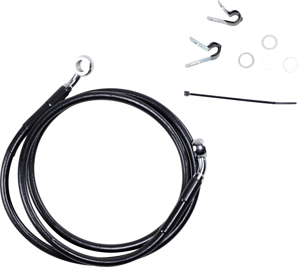 Brake Line - Front - Black - +8" - XL DragSpecialties 660310-8BLK - Main Product View