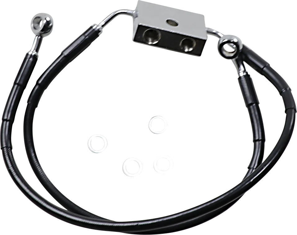 Brake Line - Front (Lower/Upper) - Black DragSpecialties 614743-BLK - Main Product View