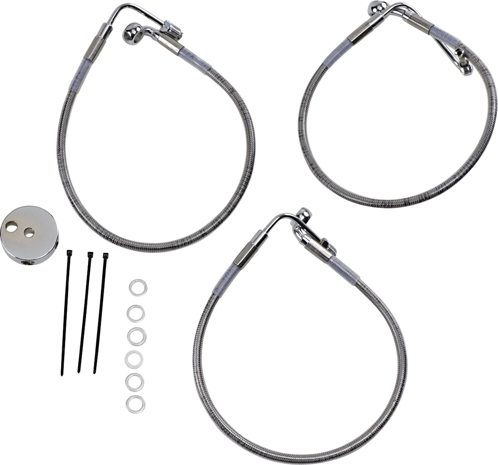 Brake Line - Front (Lower/Upper) - Stainless Steel DragSpecialties 640117 - Main Product View