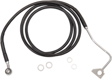 Load image into Gallery viewer, Brake Line - Front (Upper) - Black - +6" with ABS DragSpecialties 614220-6BLK - Main Product View