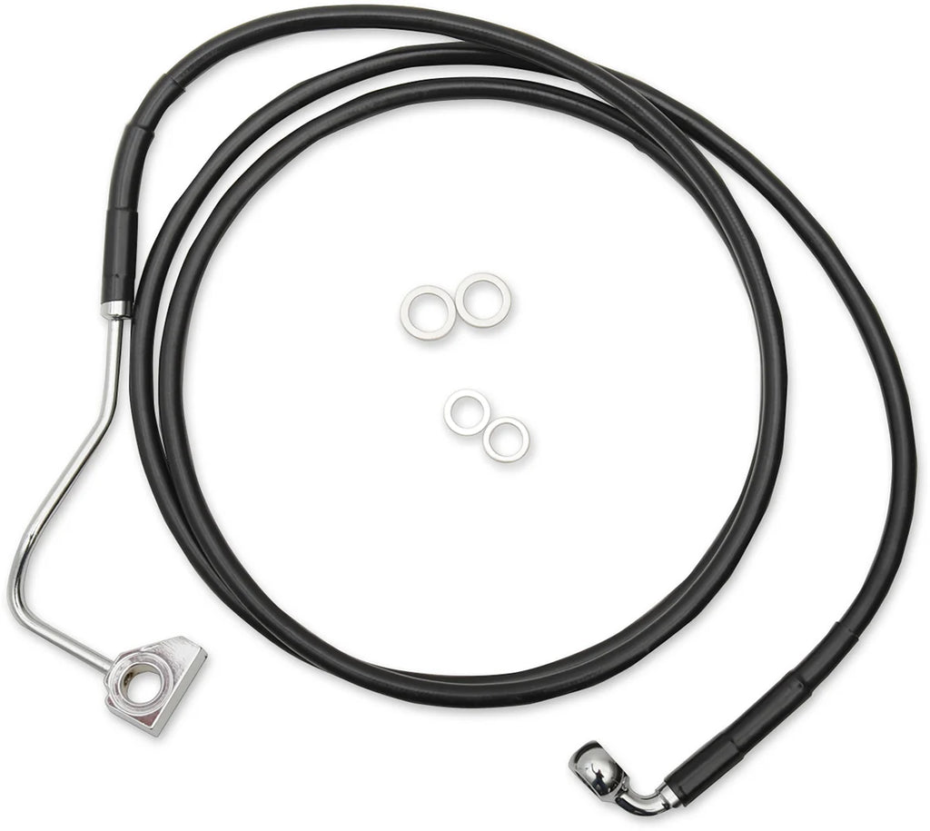Brake Line - Front (Upper) - Black - +8" DragSpecialties 615220-8BLK - Main Product View
