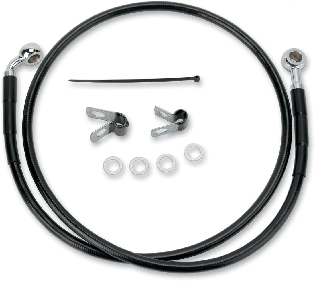 Brake Line - Front (Upper) - Black DragSpecialties 660313-BLK - Side View