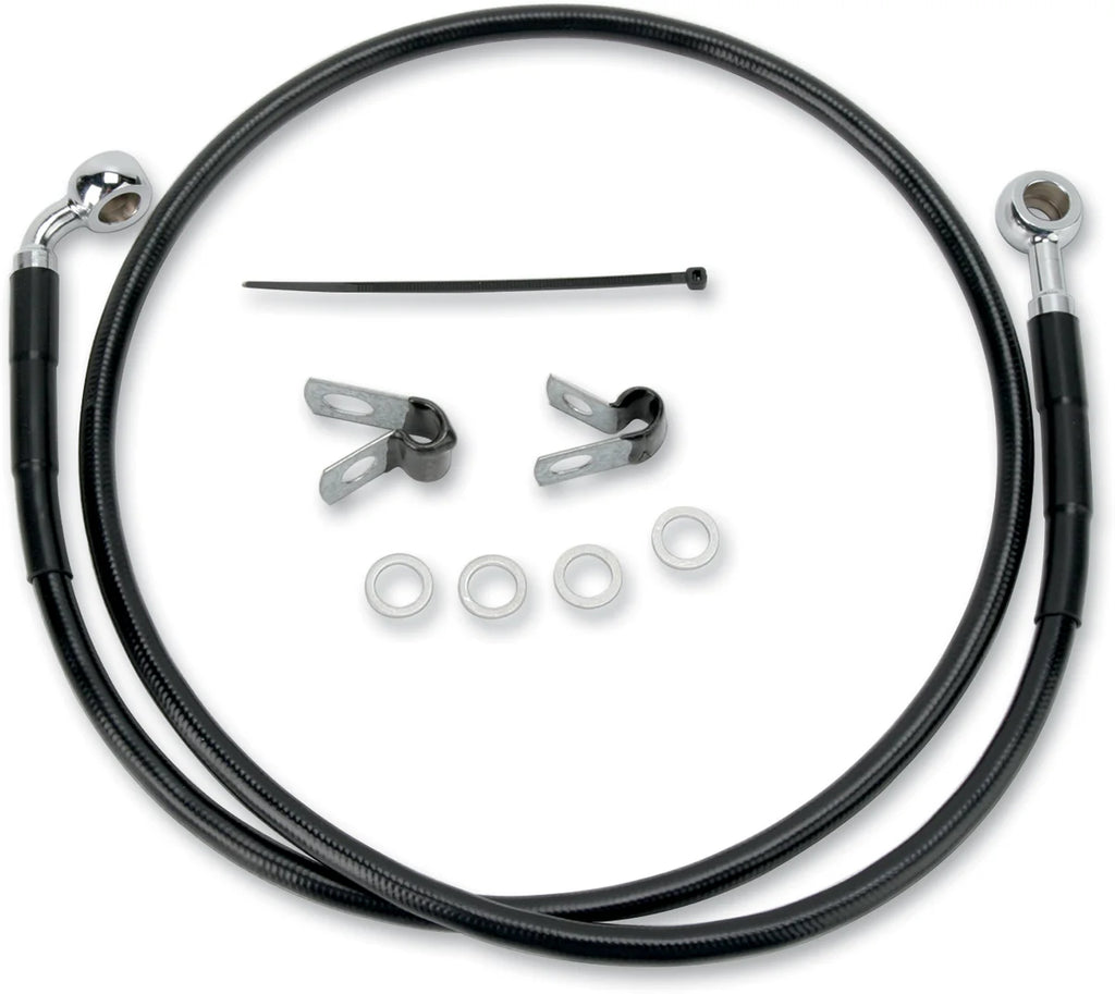 Brake Line - Front (Upper) - Black DragSpecialties 660313-BLK - Side View