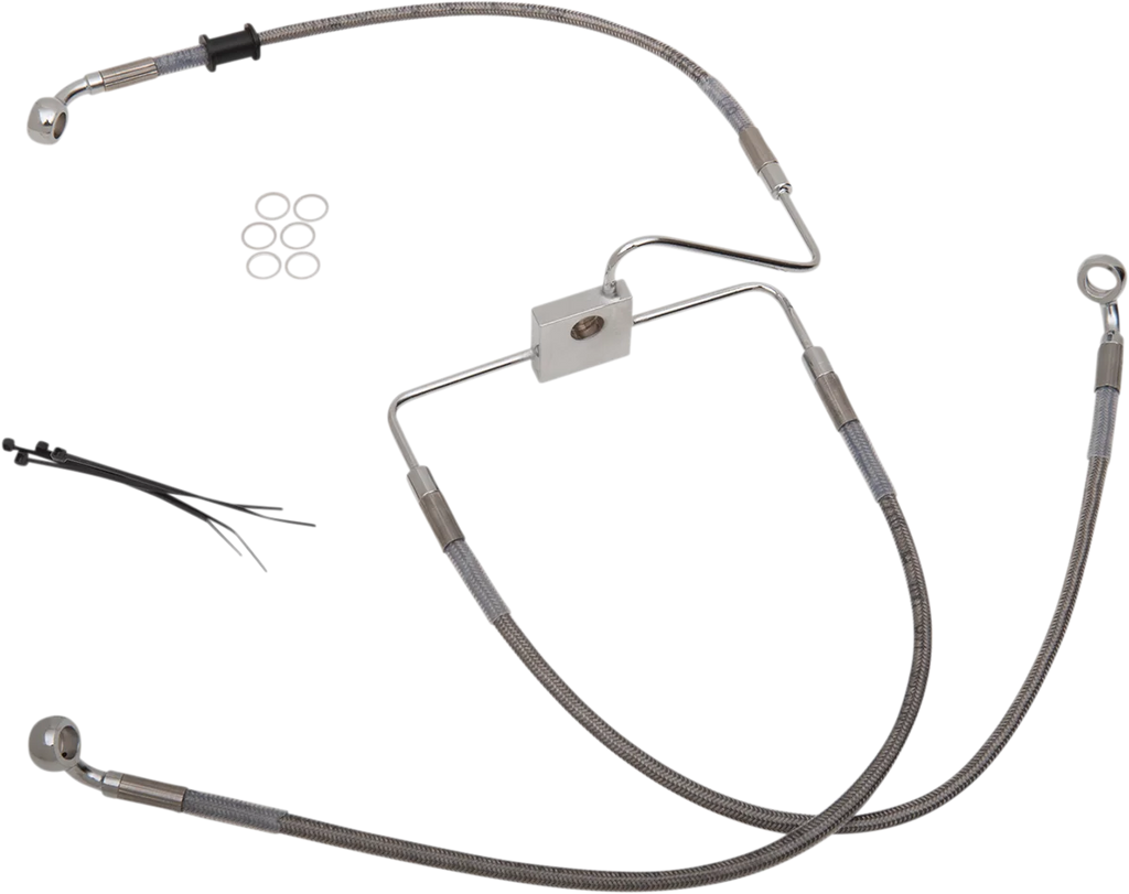 Brake Line - Front (Upper) - Stainless Steel DragSpecialties 618566 - Main Product View