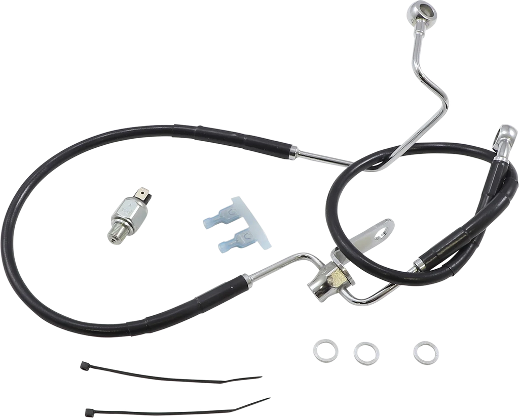 Brake Line - Rear - Black - +3" ABS DragSpecialties 623225-3BLK - Main Product View