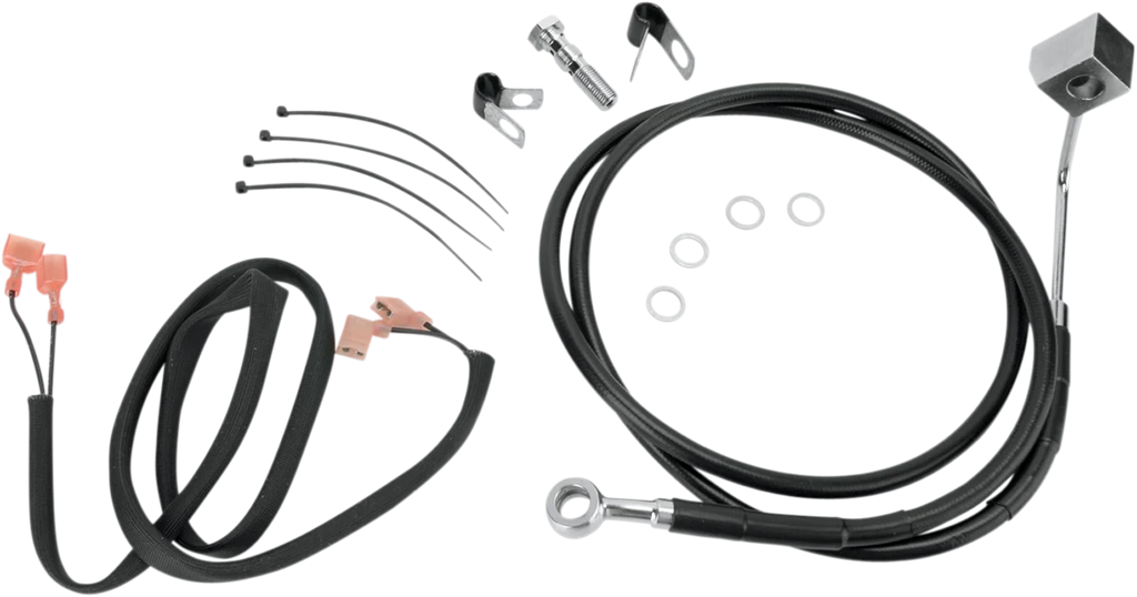 Brake Line - Rear - Black DragSpecialties 640220-BLK - Side View