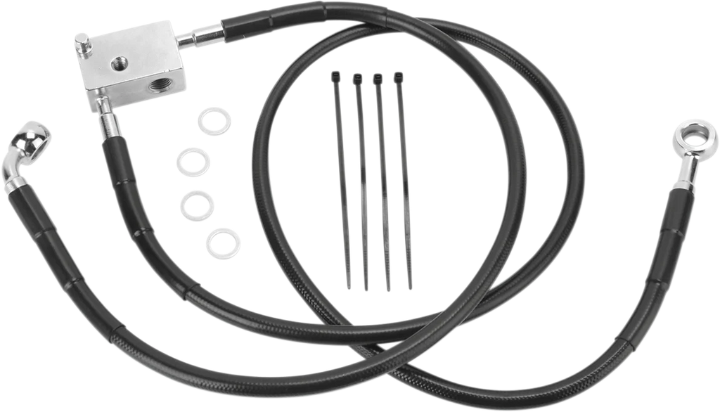 Brake Line - Rear - Black DragSpecialties 640221-BLK - Side View