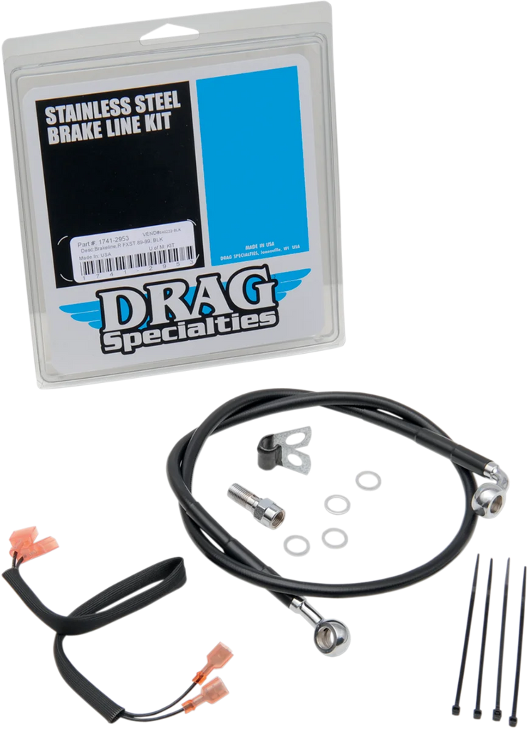 Brake Line - Rear - Black DragSpecialties 640222-BLK - Main Product View
