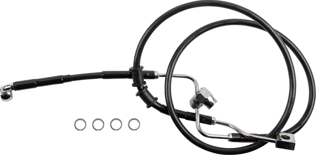 Brake Line - Rear - Master Cylinder to ABS - Black DragSpecialties 618598-BLK - Main Product View