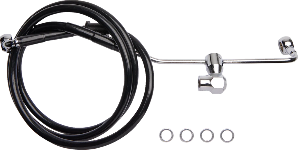 Brake Line - Rear - Non-ABS - Black DragSpecialties 6141900-BLK - Main Product View