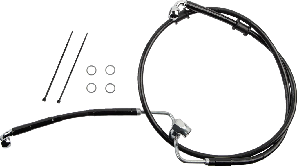 Brake Line - Rear - Non-ABS - Black DragSpecialties 618607-BLK - Main Product View