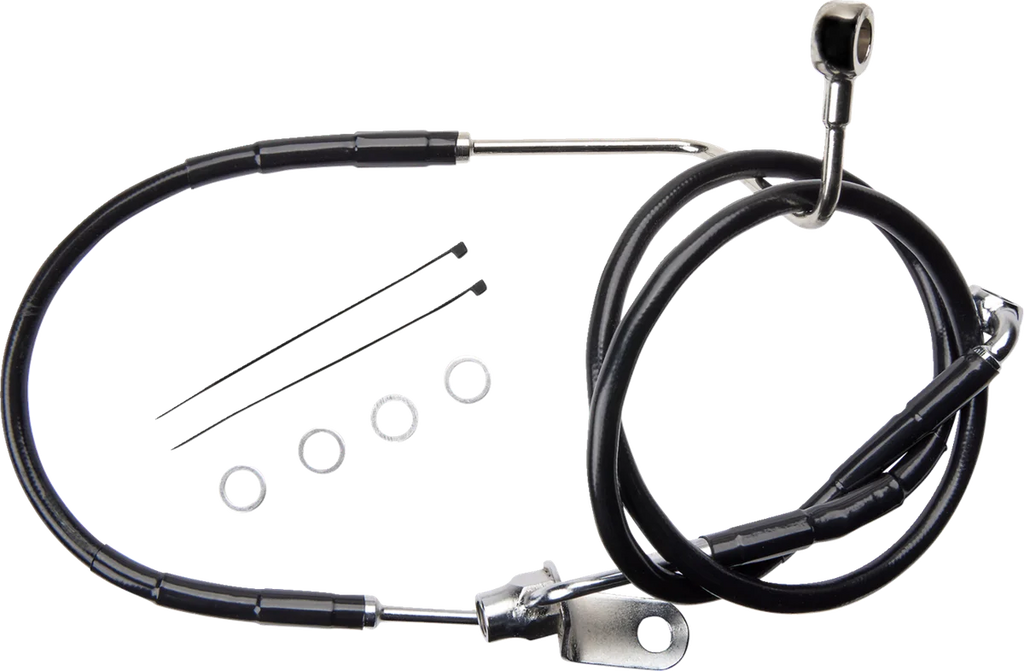 Brake Line - Rear - Non-ABS - Black DragSpecialties 621225-BLK - Main Product View