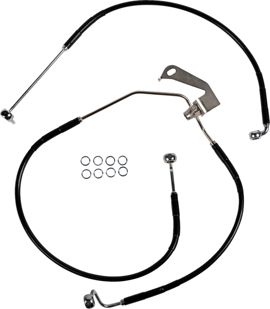 Brake Line - Rear - Non-ABS - Black DragSpecialties 640232-BLK - Main Product View