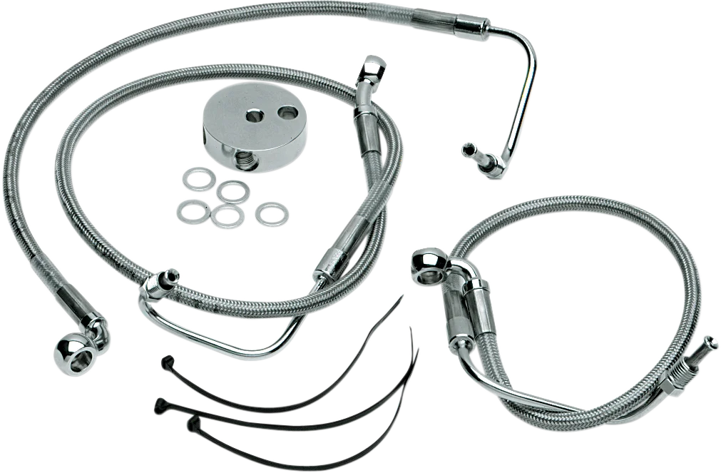 Brake Line - Rear - Stainless Steel DragSpecialties 660111 - Side View