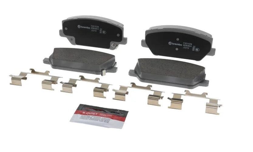 Brembo 19-22 Hyundai Santa Fe/ Hyundai Veloster N Front NAO Brake Pad - Back View