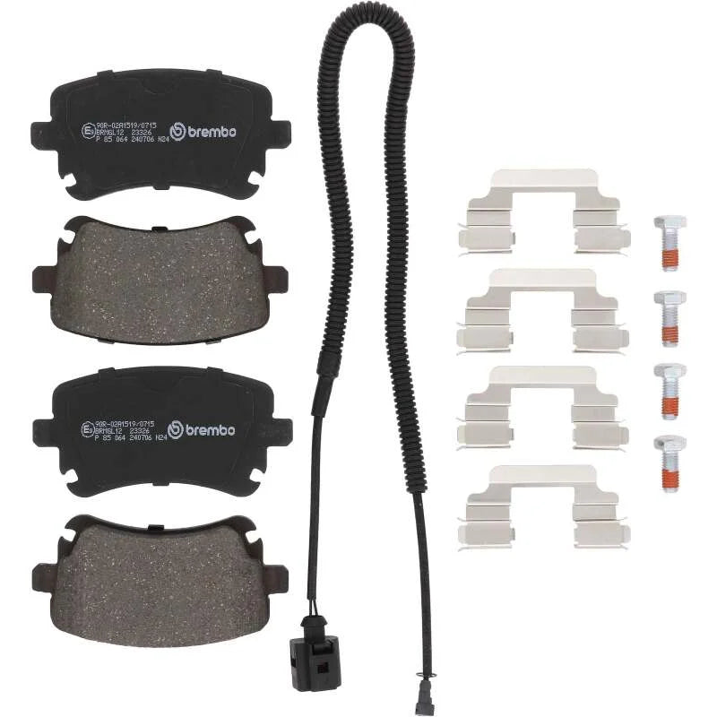 Brembo OE 04-06 Volkswagen Phaeton PRIME Low-Met Brake Pad - Rear - Side View