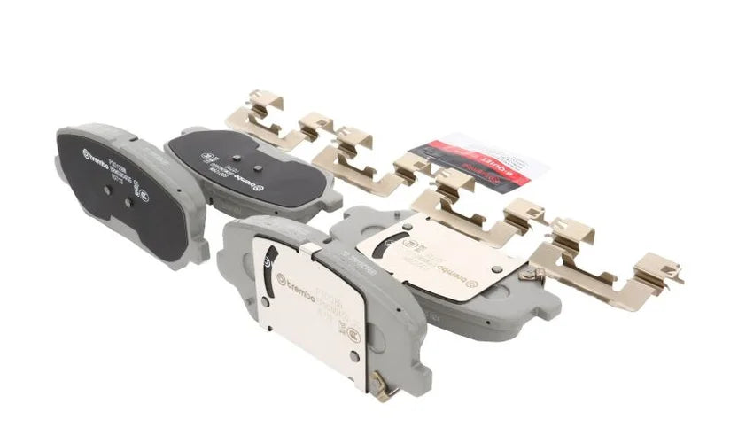Brembo OE 17-19 Kia Cadenza/17-18 Forte/2017 Forte Koup/17-18 Forte5 PRIME Ceramic Brake Pad - Front - Back View