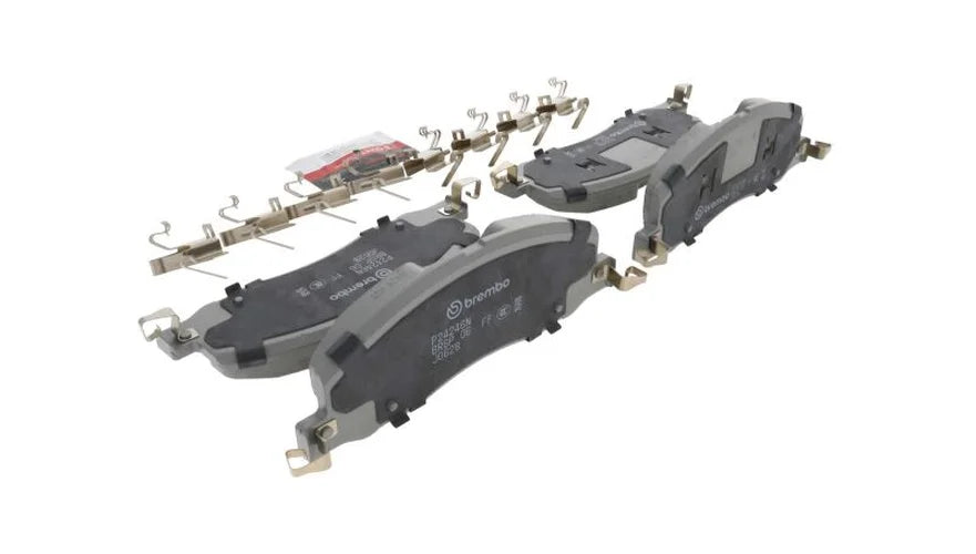 Brembo OE 20-23 Ford Explorer/Police Interceptor Utility/Lincoln Aviator Ceramic Brake Pad - Front - Back View