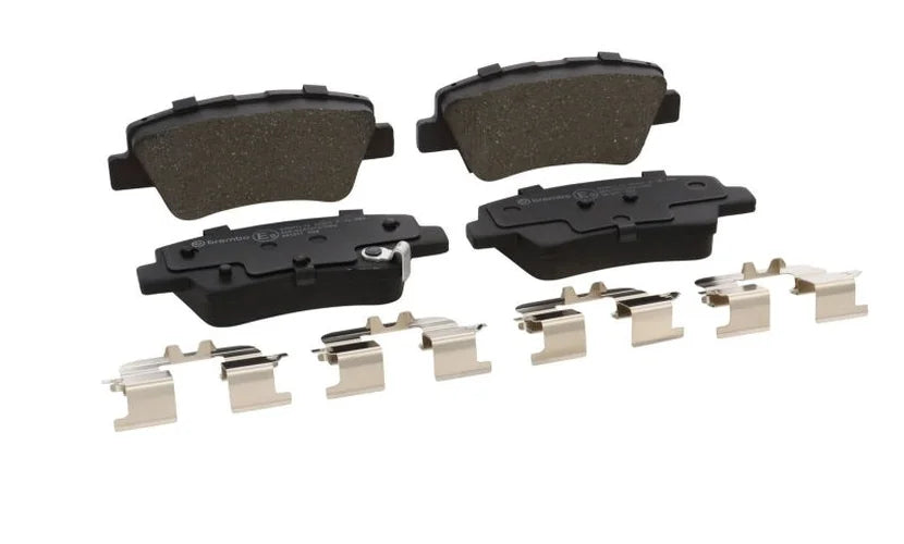 Brembo OE 2017 Hyundai Elantra/18-22 Ioniq/18-19 Sonata/16-17 Veloster Low-Met Brake Pad - Rear - Back View