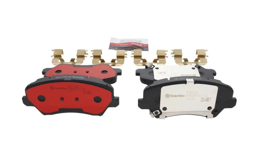 Brembo OE 2017 Hyundai Elantra/Elantra GT/16-17 Veloster/19-21 Veloster Ceramic Brake Pad - Front - Back View