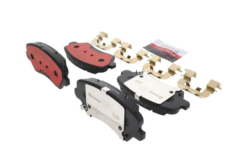 Brembo OE 2017 Hyundai Elantra/Elantra GT/16-17 Veloster/19-21 Veloster Ceramic Brake Pad - Front - Installation View