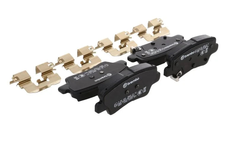 Brembo OE 21-22 Hyundai Accent/19-24 Nexo/2016 Sonata/2019 Sonata PRIME Low-Met Brake Pad - Rear - Side View