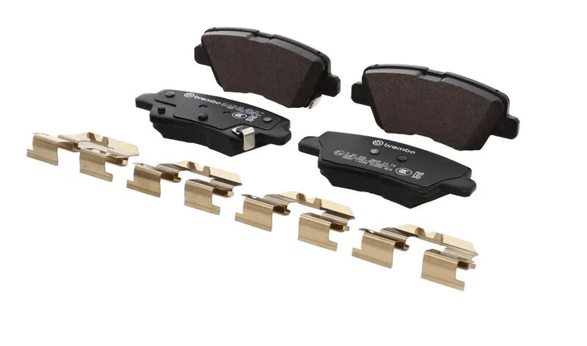 Brembo OE 21-22 Hyundai Accent/19-24 Nexo/2016 Sonata/2019 Sonata PRIME Low-Met Brake Pad - Rear - Back View