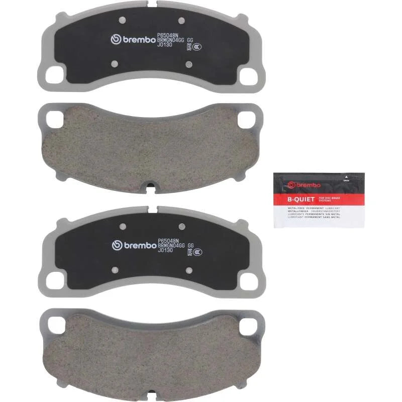 Brembo OE 21-23 Porsche 718 Cayman/20-24 718 Spyder/16-19 911/2016 Cayman Ceramic Brake Pad - Front - Side View