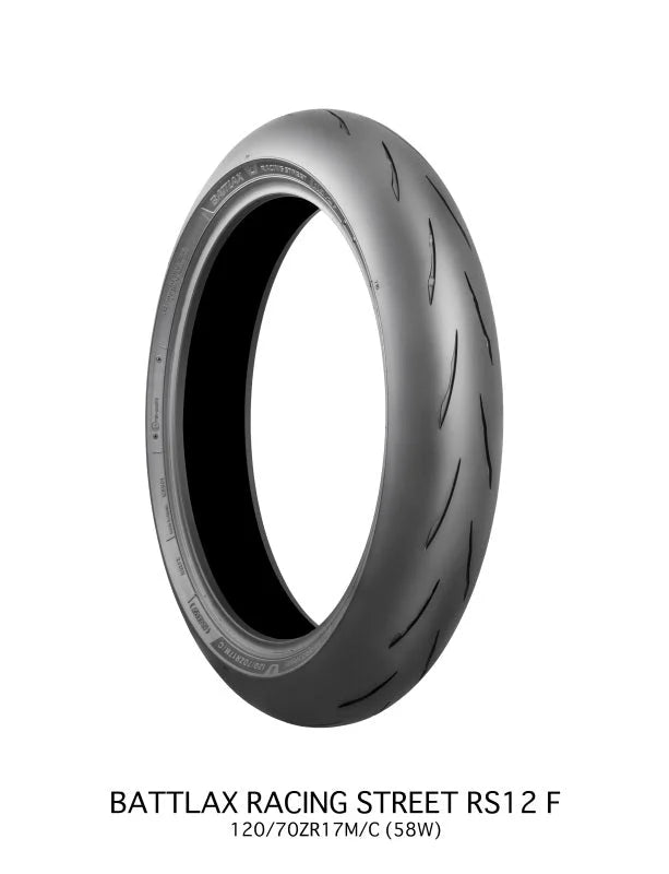 Bridgestone Battlax Racing Street RS12F - 120/70ZR17M/C 58W TL Front - Side View
