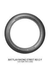 Load image into Gallery viewer, Bridgestone Battlax Racing Street RS12F - 120/70ZR17M/C 58W TL Front - Installation View