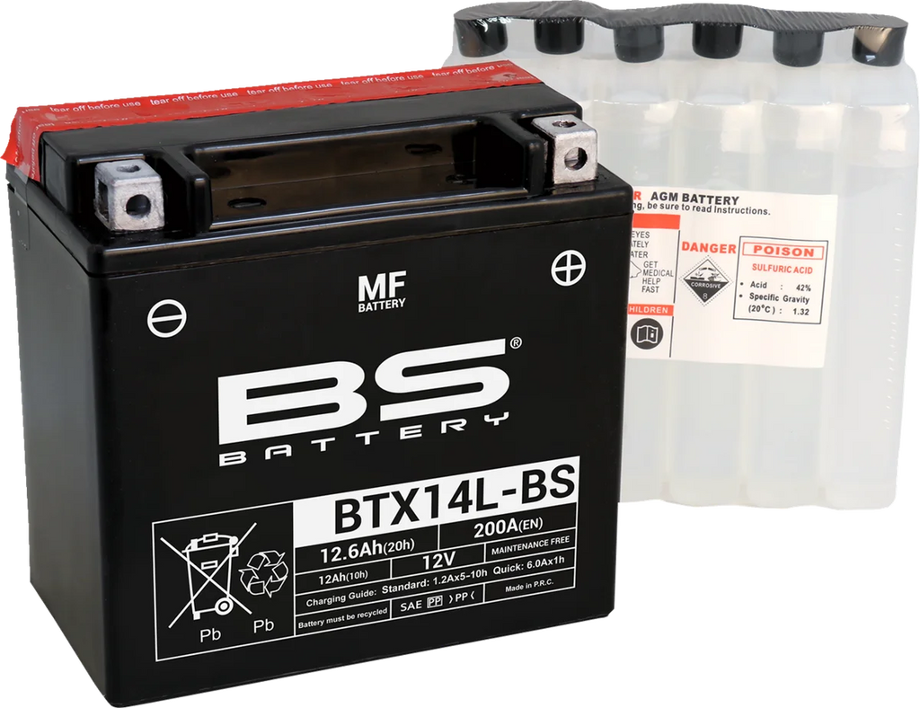 BsBattery Battery - BTX14L-BS (YTX) 300605 - Main Product View