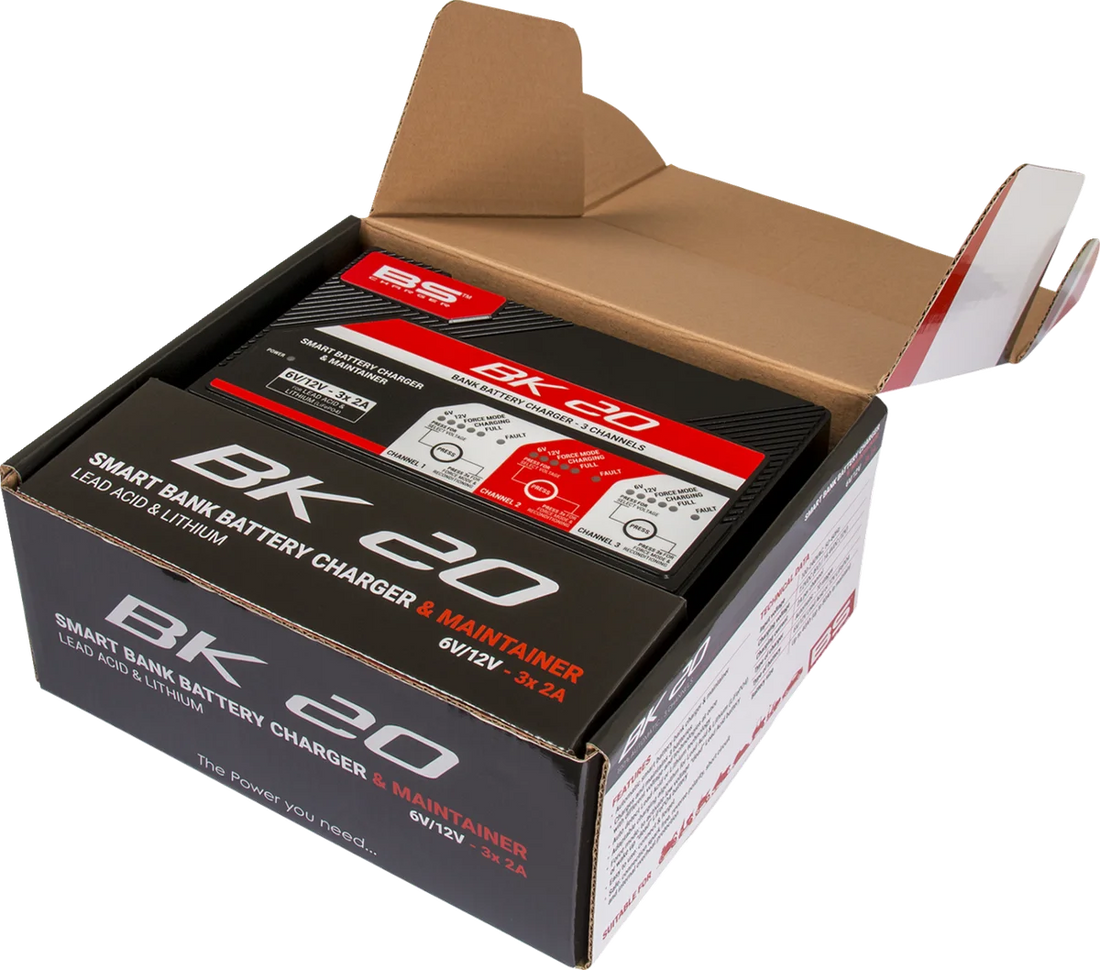BsBattery Charger - BK20 - 12V - 3 x 2A 700554 - Back View