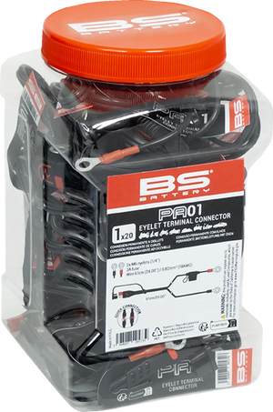 BsBattery Eyelet Connector - Battery - Wire Terminal - Black/Red - 20 Pack 700573 - Main Product View