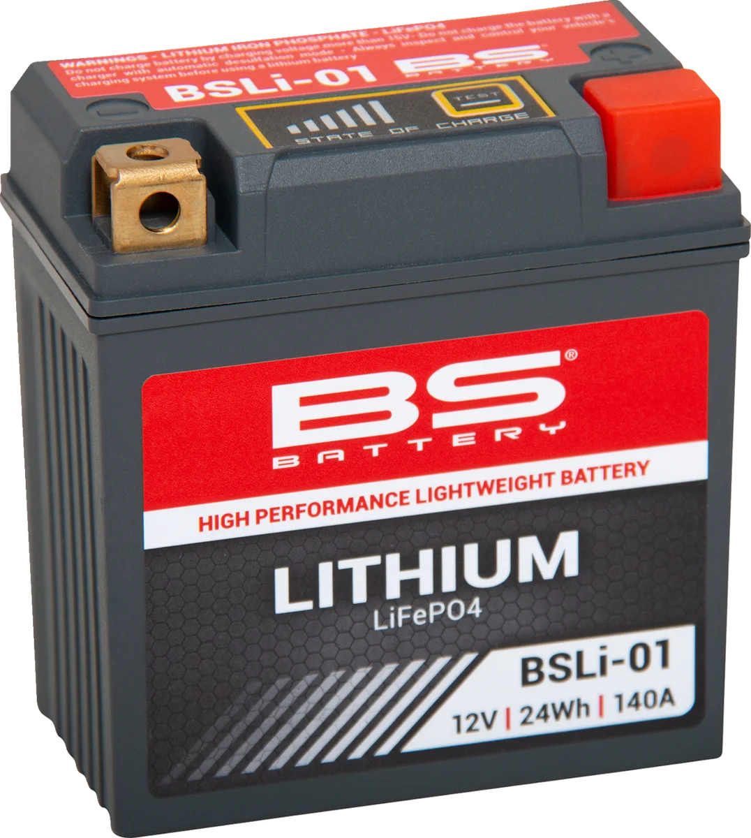 BsBattery Lithium Battery - BSLi-03 360103 - Side View