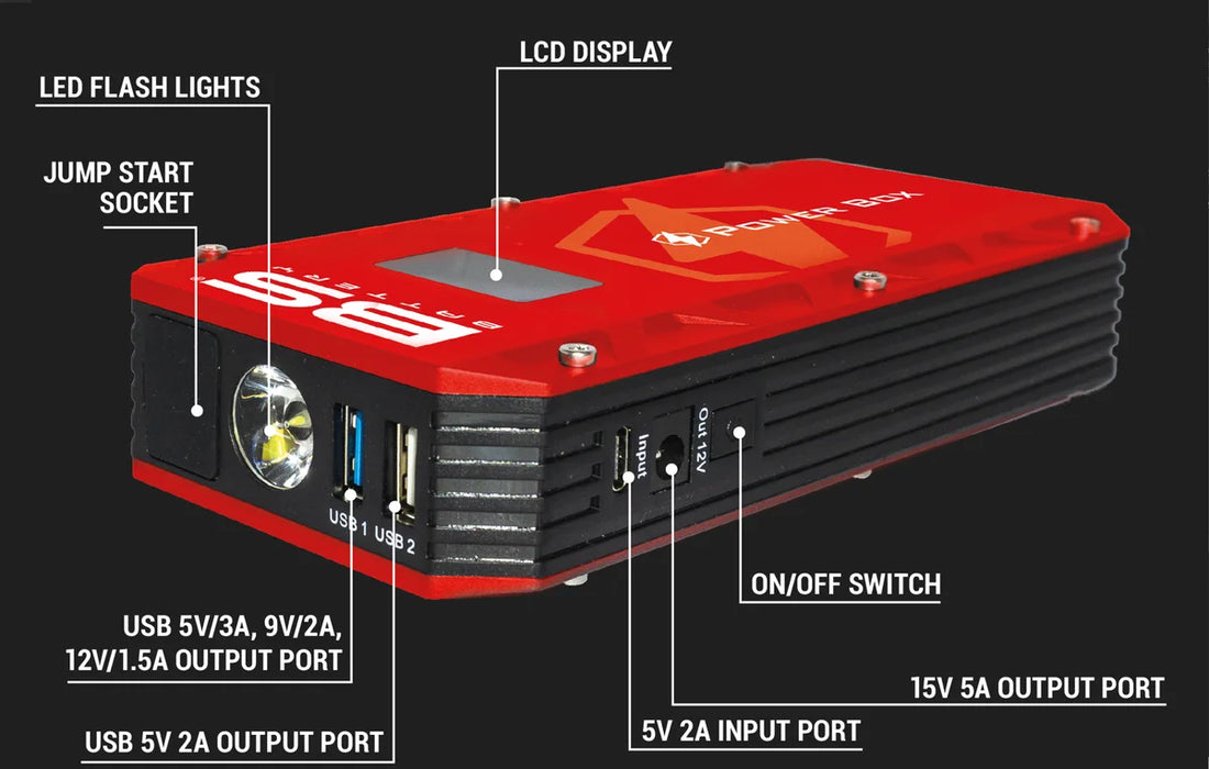 BsBattery PB-02 Booster Power Box - Jump Starter 700556 - Side View