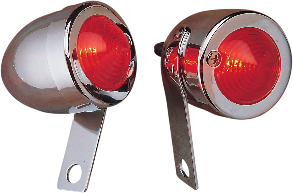 Bullet Light with Mount - Left - Chrome DragSpecialties 162092-BC207 - Side View
