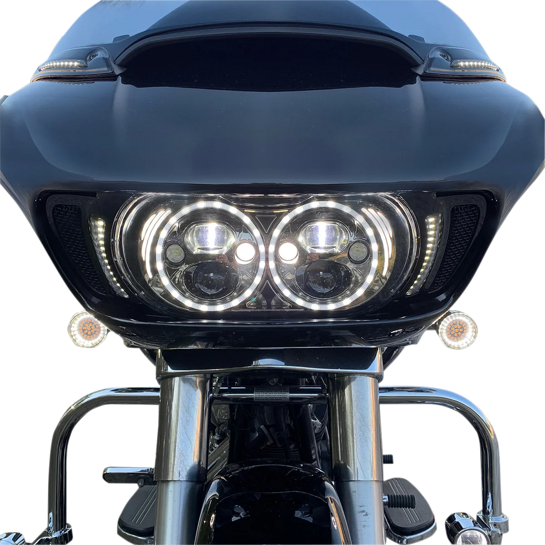 Bullet-Style Dual Front Turn Signal Insert - White - Amber DragSpecialties DS-300-AW-1157 - Back View
